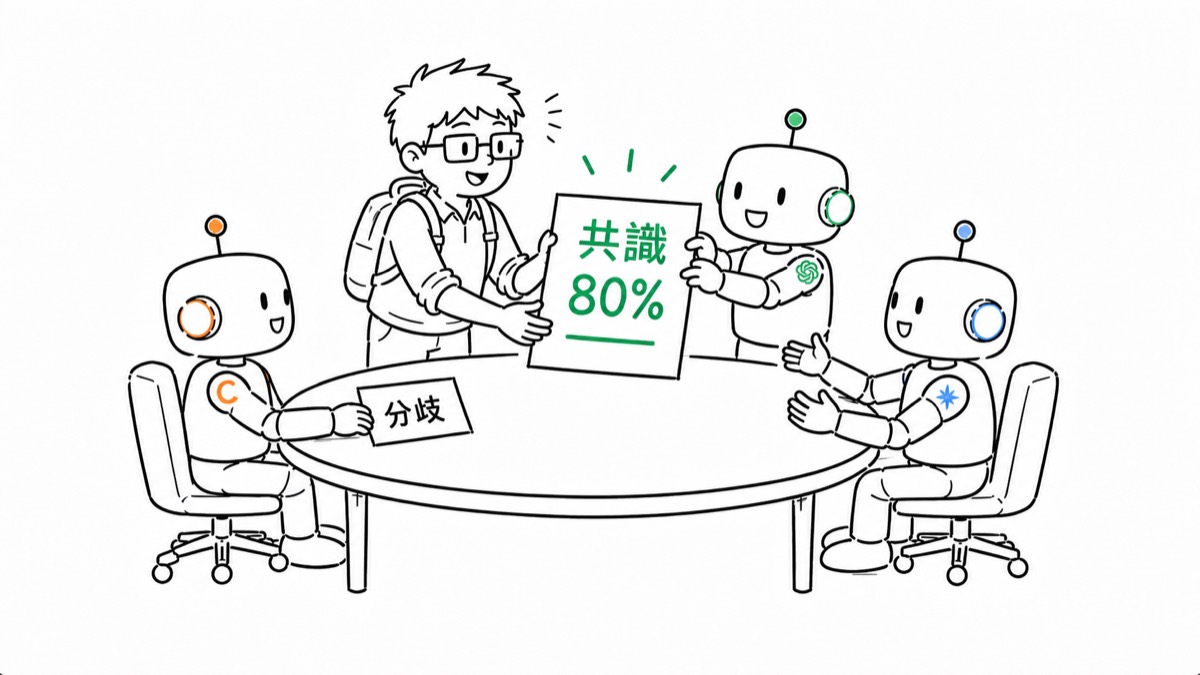 共識 80% 的結論與保留的分歧